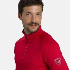 Rossignol T-Shirt & Tops Men's Classique 1/2 Zip Layer RED -Alpine Ski Sales Store rliml02 301 rgb72dpi 04 16