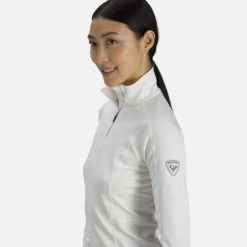 Rossignol T-Shirt & Tops Women's Classique 1/2 Zip Layer WHITE -Alpine Ski Sales Store rliwl02 100 rgb72dpi 05 18